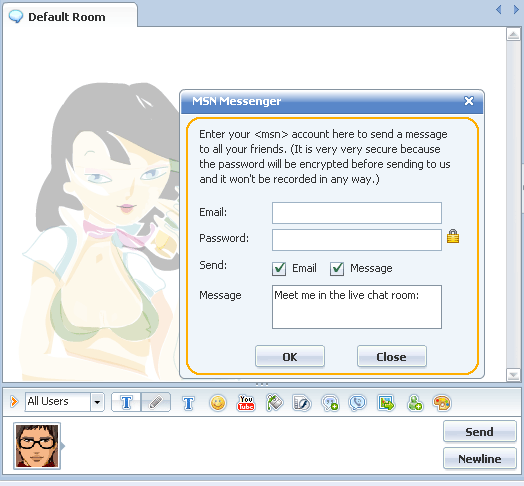 MSN Messenger of 123FlashChat, Flash Software, PHP Chat, Chat Script